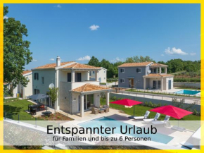 Villa Falco für Familien, bis 6 Personen, 3 Schlafzimmer mit Bad en Suite, Pool mit Loungebereich, Grillterrasse, schnellem Wlan, 2 Parkplätze,